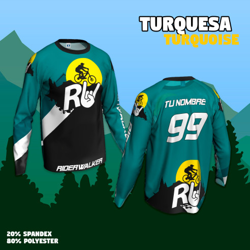 Camiseta MTB personalizada manga larga "RIDERWALKER" ¡Personalízala!