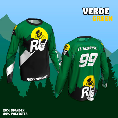 Aangepaste lange mouwen MTB-shirt "RIDERWALKER" - Personaliseer het!