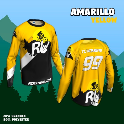 Camiseta MTB personalizada manga larga "RIDERWALKER" ¡Personalízala!