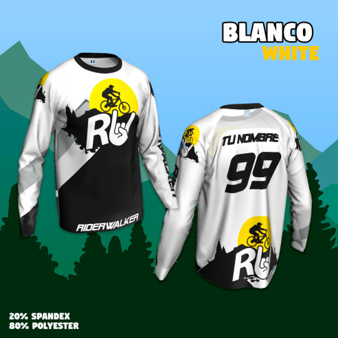 Aangepaste lange mouwen MTB-shirt "RIDERWALKER" - Personaliseer het!