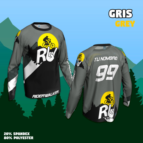 Camiseta MTB personalizada manga larga "RIDERWALKER" ¡Personalízala!