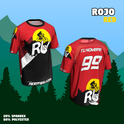 Aangepaste korte mouwen MTB-shirt "RIDERWALKER" - Personaliseer het!