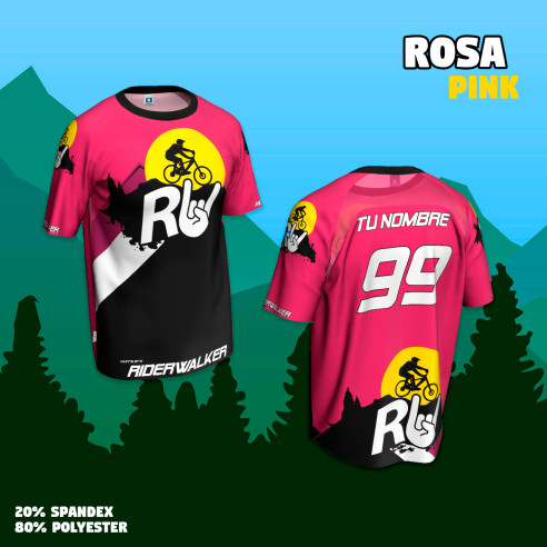 Aangepaste korte mouwen MTB-shirt "RIDERWALKER" - Personaliseer het!