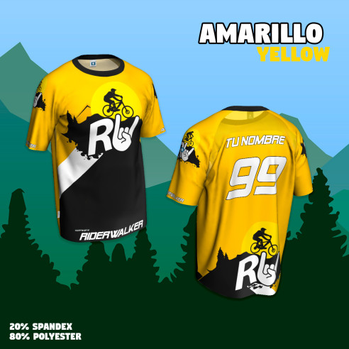 Maglia MTB personalizzata a maniche corte "RIDERWALKER" - Personalizzala!