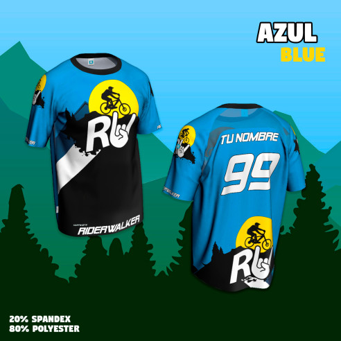 Aangepaste korte mouwen MTB-shirt "RIDERWALKER" - Personaliseer het!